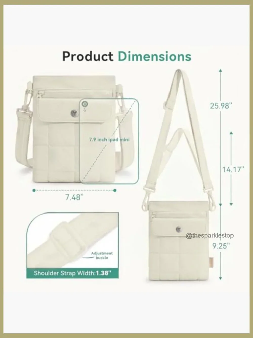 Lightweight Nylon Crossbody Bag with Multi Pockets for Travel